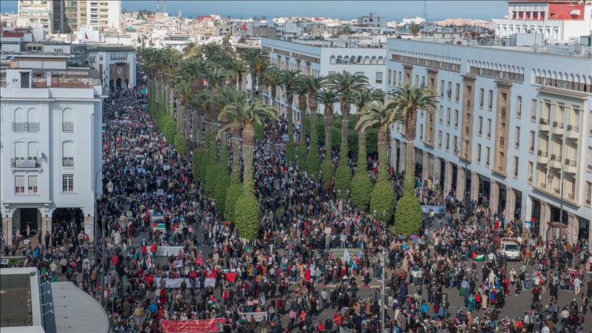 مسيرة بالرباط تحشد 100 ألف متظاهر رفضا لقرار ترامب بشأن القدس